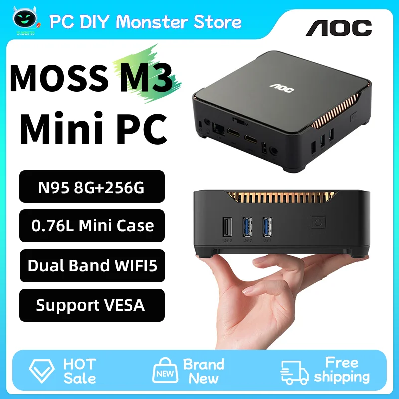 AOC ̴ PC MOSS M3 ̴ 繫 ǻ, N95 8G 256G DDR4 HDMI    4 ھ 4  μ GPU  PC